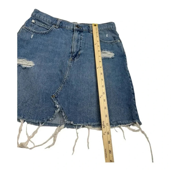 We The Free Distressed Cotton Jean Denim Skirt - Picture 7 of 10